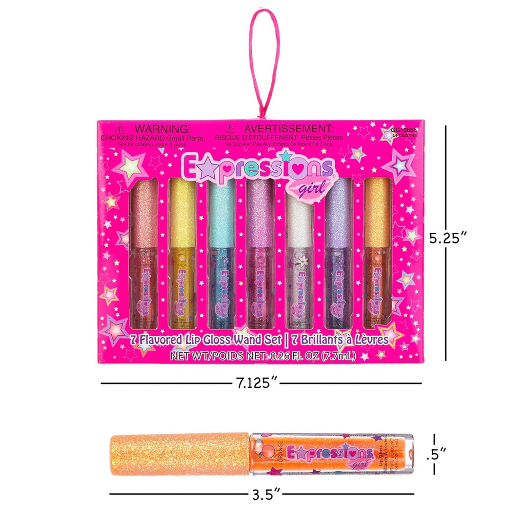 Fruity Flavored Lip Gloss Set - 7 Assorted Non-Toxic Glosses for Kids & Teens