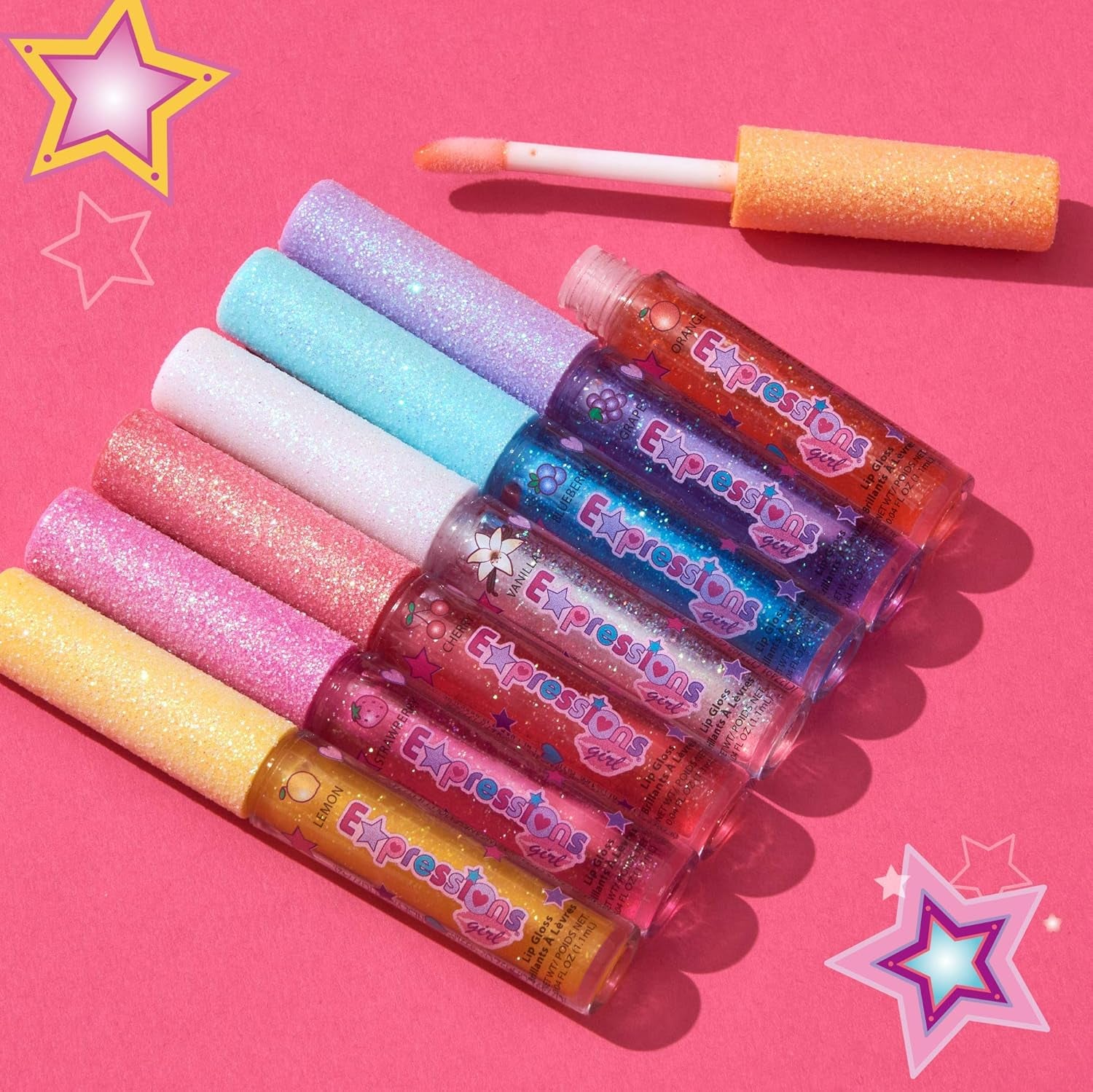 Fruity Flavored Lip Gloss Set - 7 Assorted Non-Toxic Glosses for Kids & Teens