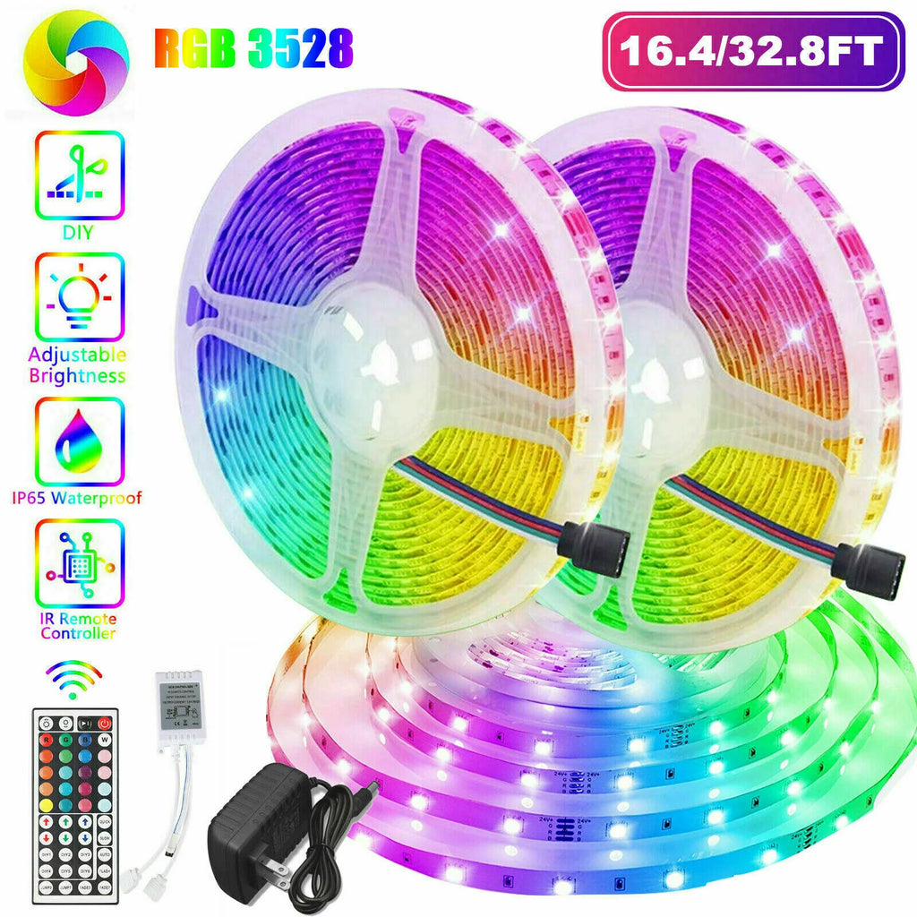 32FT Waterproof LED Strip Lights with Remote Control - Perfect for Indoor & Outdoor Bedroom Ambiance