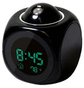 Sleek LED Projection Alarm Clock with Voice Assistant, Weather Display, and USB Charging - Perfect for Your Nightstand!