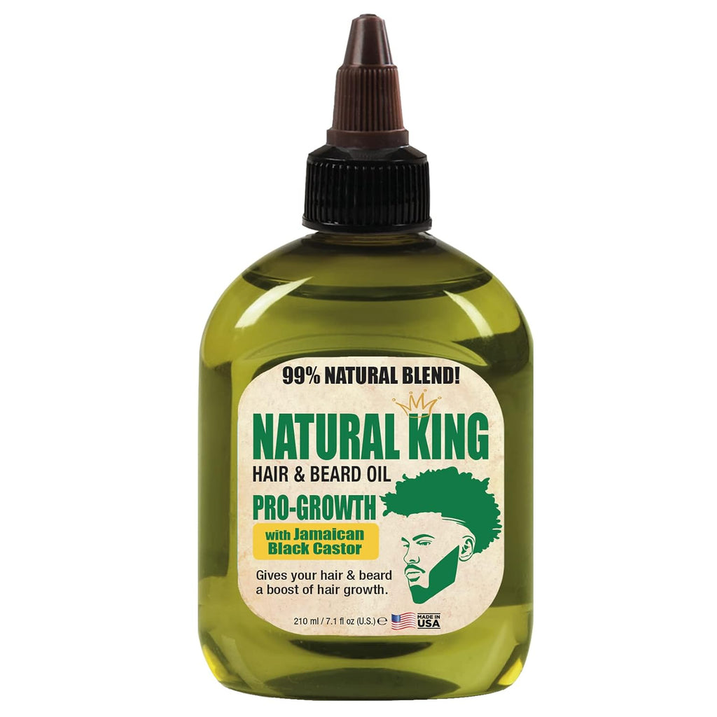 Natural King Pro-Growth Hair & Beard Oil - Infused with Jamaican Black Castor Oil, 7.1 Oz for Ultimate Nourishment and Growth