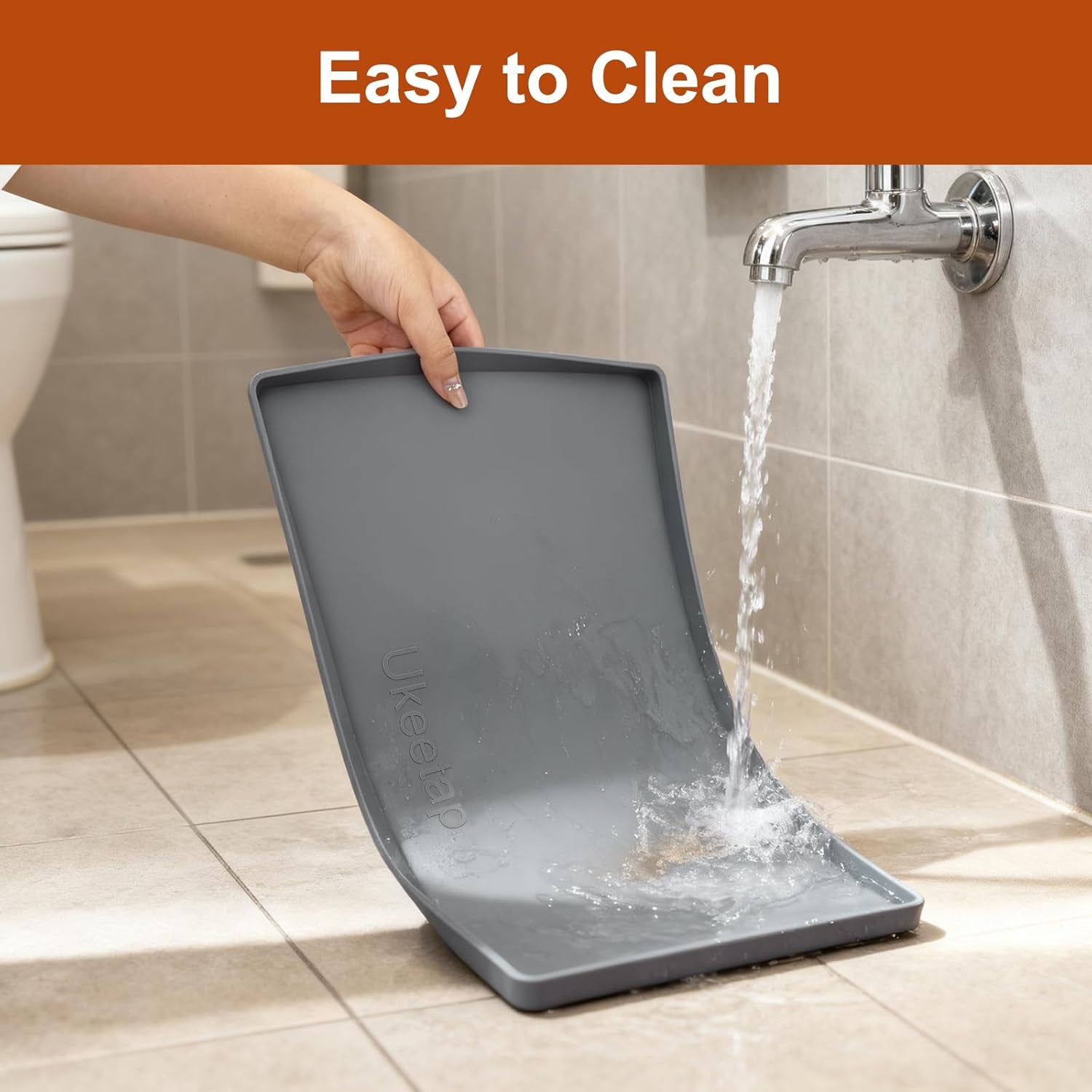 Extra Thick Waterproof Silicone Pet Feeding Mat - Non-Slip, Spill Proof, 19” x 12”, BPA Free, Perfect for Dogs & Cats, Gray