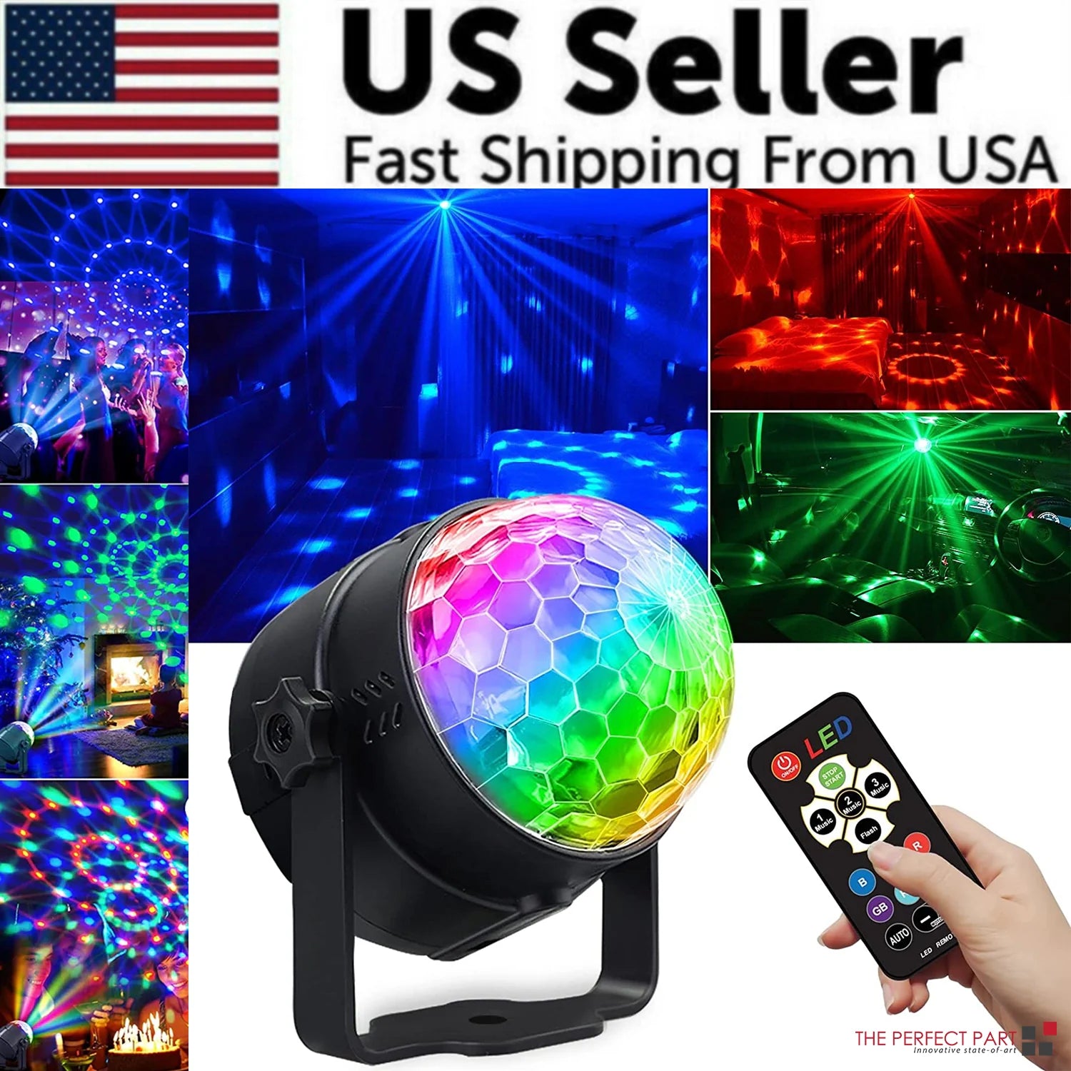 Vibrant Sound-Activated Disco Party Strobe LED DJ Ball Dance Lamp