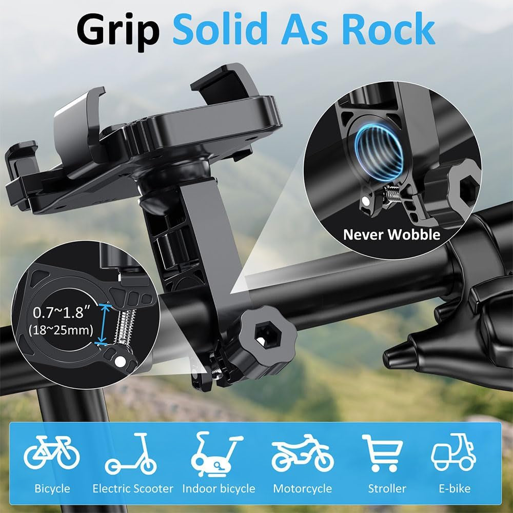 Universal Bike & Motorcycle Phone Holder - Adjustable Handlebar Mount for 4.7-6.8 Inch Smartphones