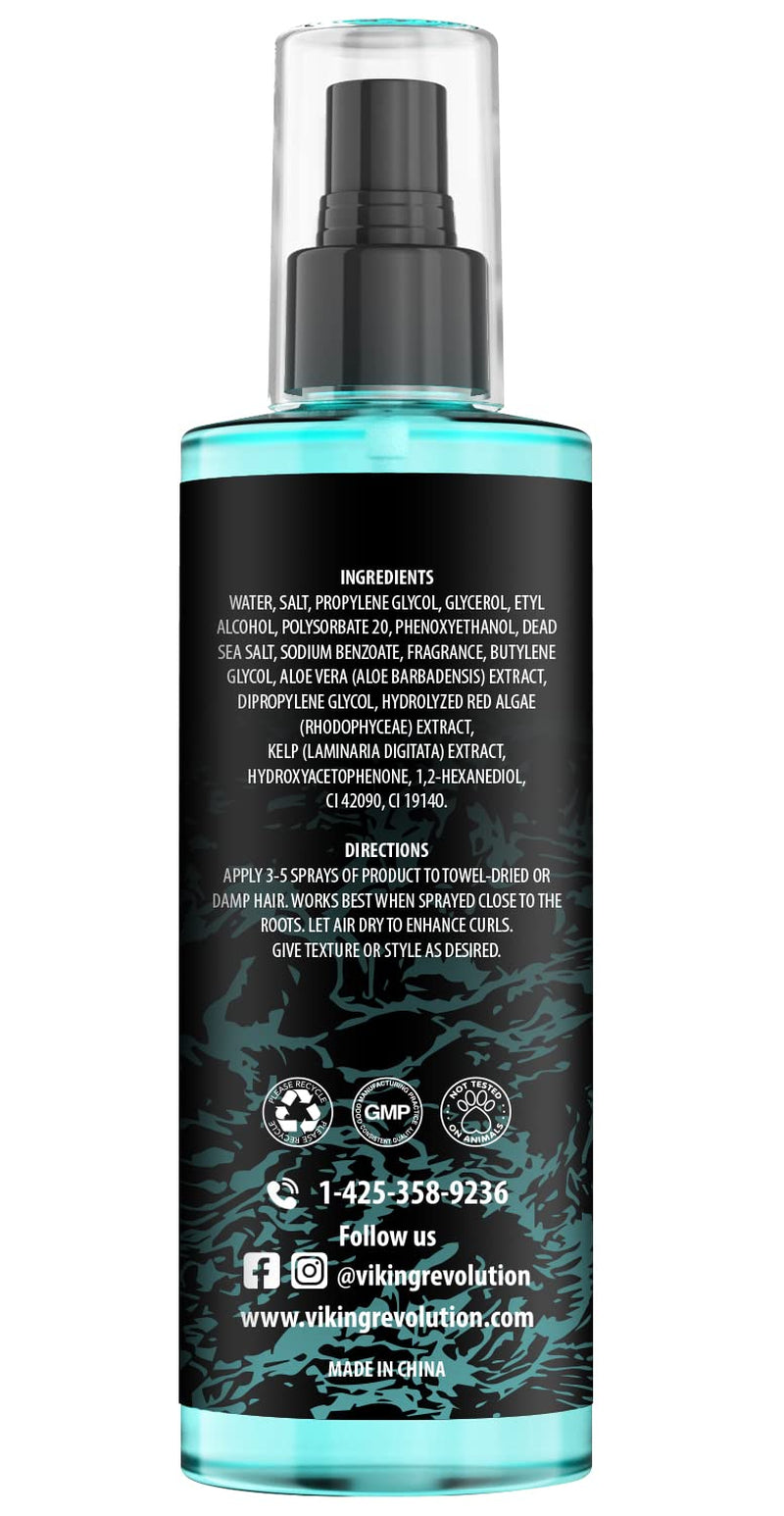 Sea Salt Spray for Men - Texturizing Hair Spray with Kelp, Aloe Vera & Red Algae - Achieve Beachy Volume & Texture - 8.8Oz