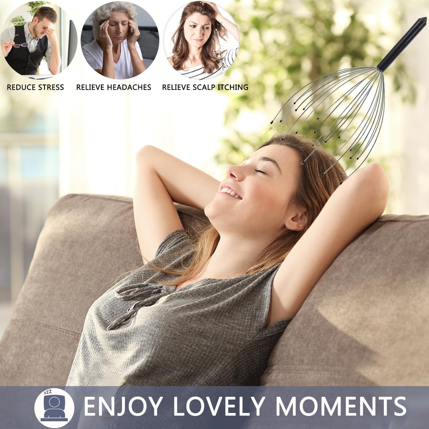 20-Finger Head Massager & Back Scratcher - Ultimate Relaxation Gift for Men and Women, for Scalp and Hair Stimulation