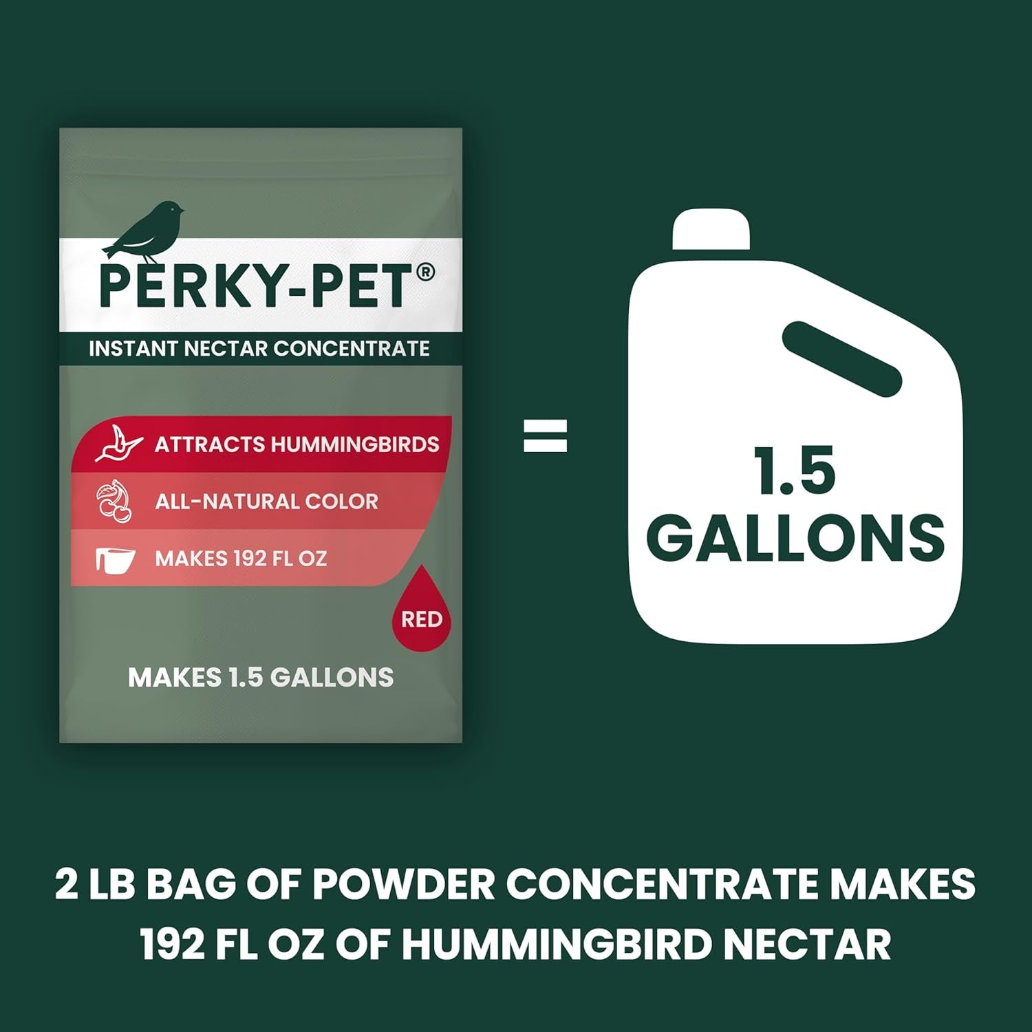Hummingbird Instant Nectar Powder - 2 Lb Bag - Makes 192 Oz of Sweet Nectar - 100% Sucrose Formula