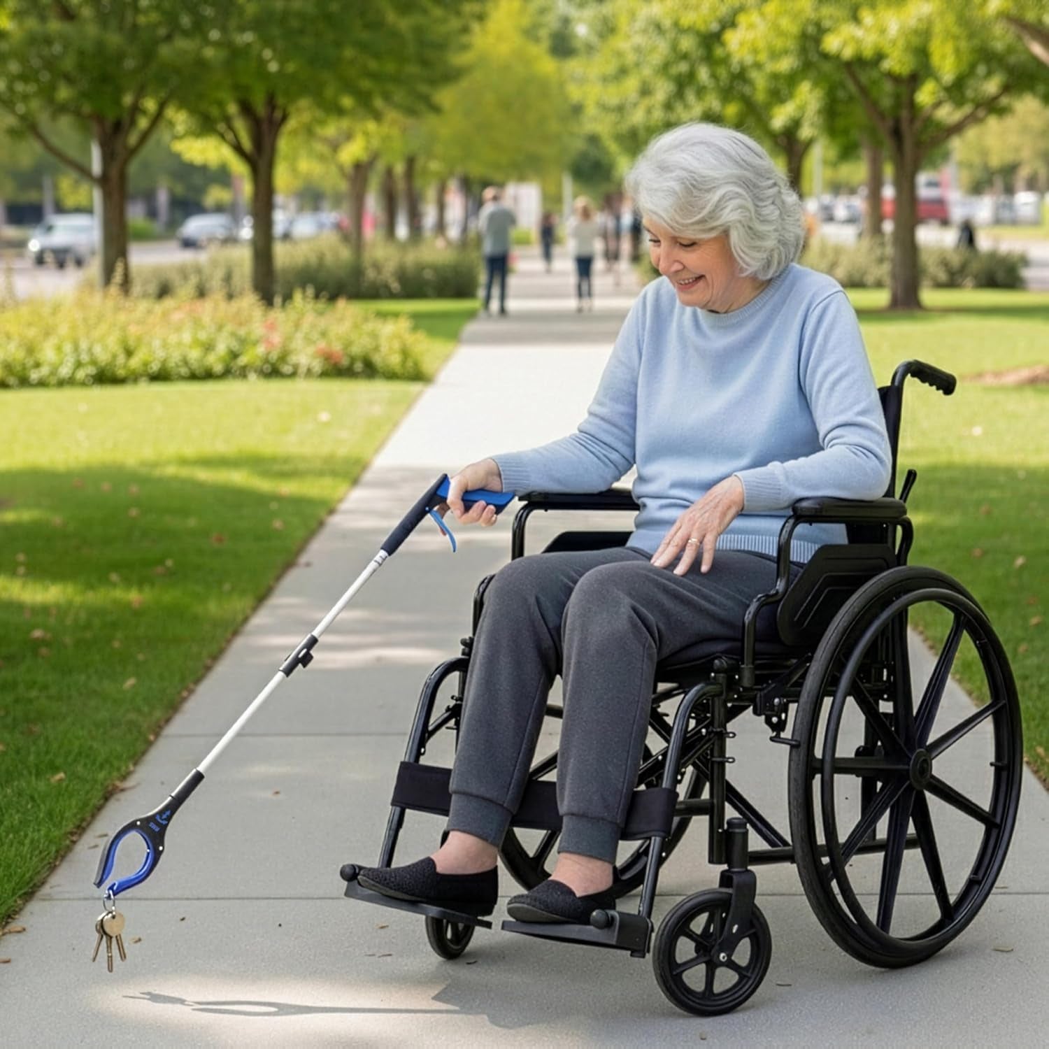 34" Extra Long Foldable Reacher Grabber with Rotating Jaw - Ultimate Gripping Tool for Easy Access