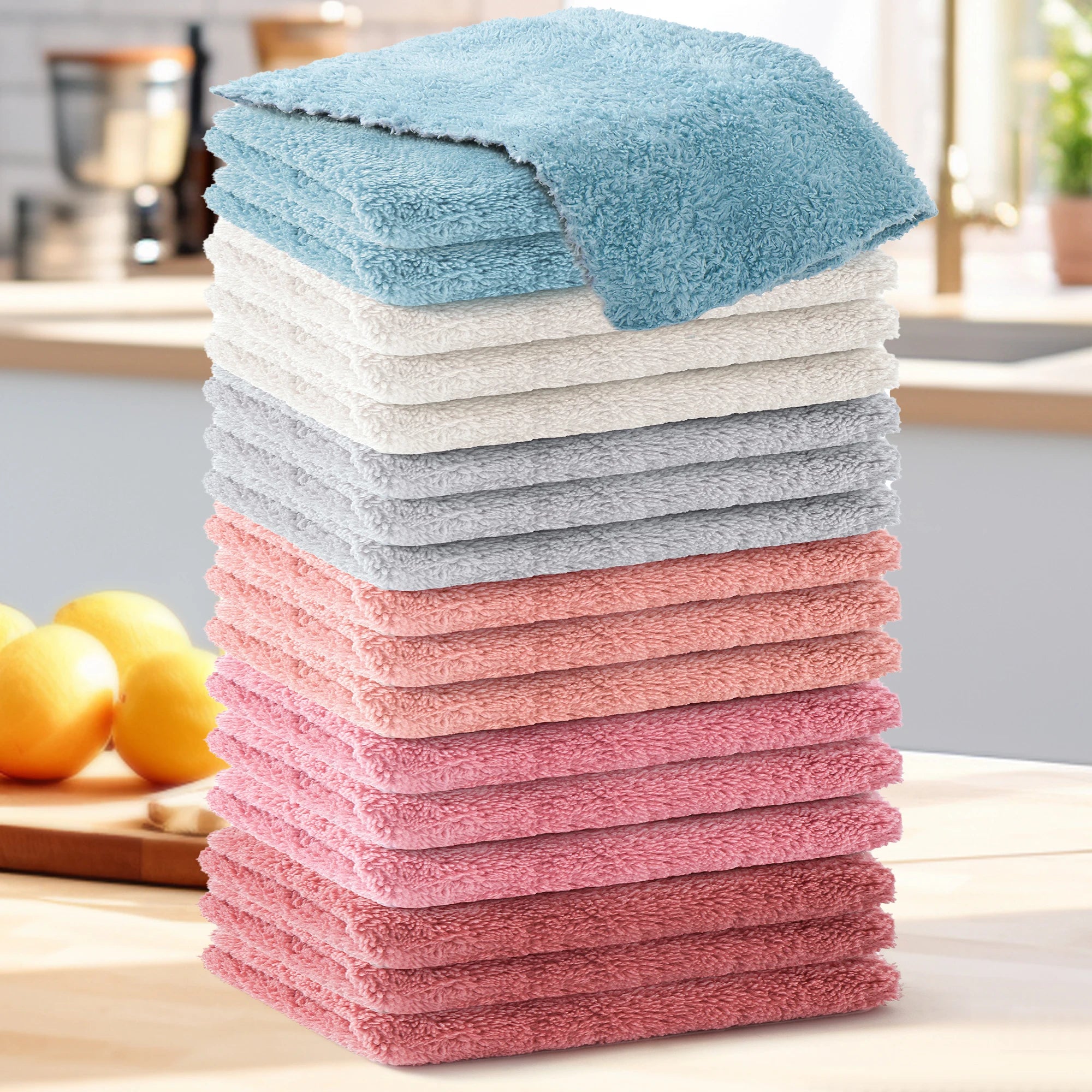 Ultimate Clean Set: 12 or 18 Ultra-Absorbent Multi-Functional Cloths for Kitchen & Bathroom Bliss