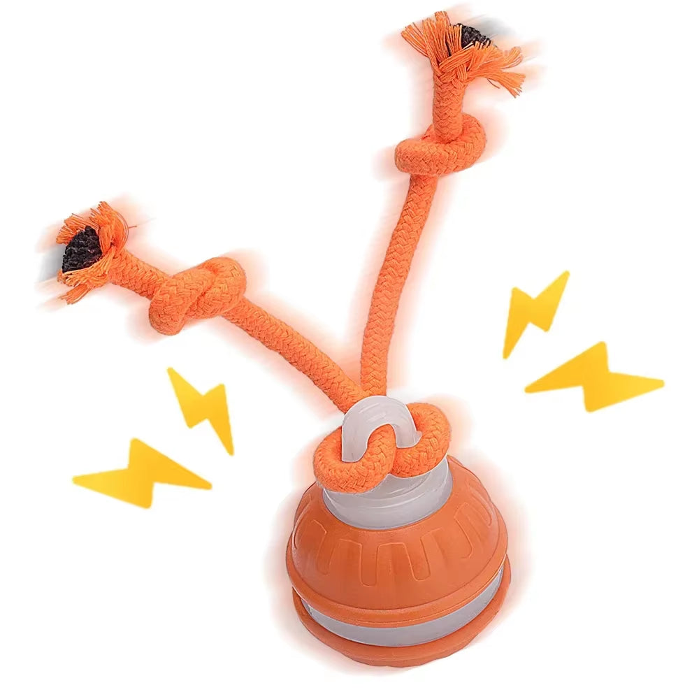 Smart Interactive Rolling Ball Toy for Cats and Dogs - Rechargeable Electric Pet Toy with Faux Tail for Training Fun!