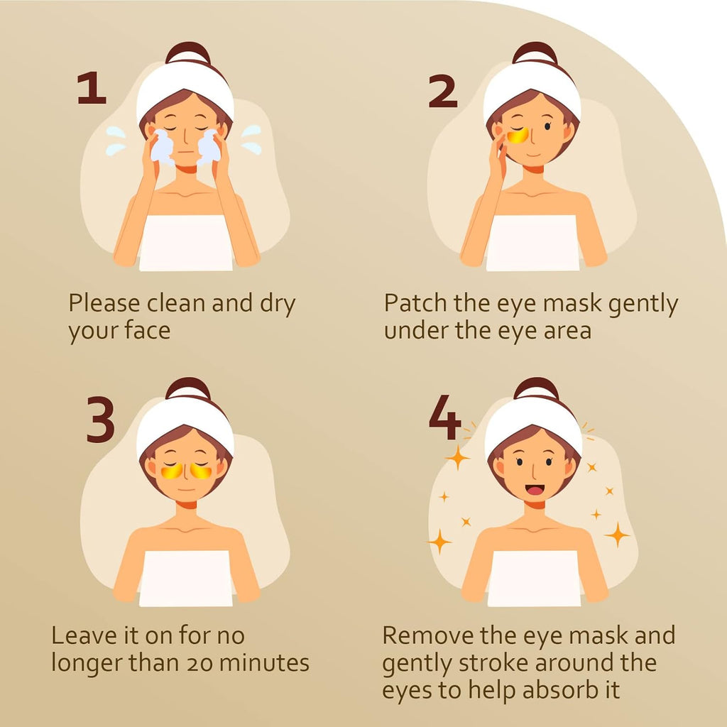 Revitalize Your Eyes: 30 Pairs of 24K Gold Under Eye Patches for Dark Circles, Puffiness, and Wrinkles with Collagen