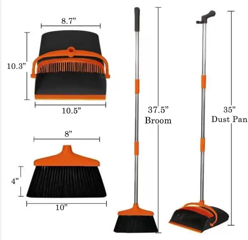Upright Broom & Dust Pan Set - Effortless Cleaning Made Easy!