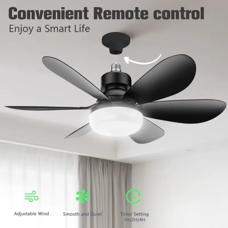 40W LED Ceiling Fan Light with Remote Control - Dimmable, Perfect for Living Room & Study, 85-265V