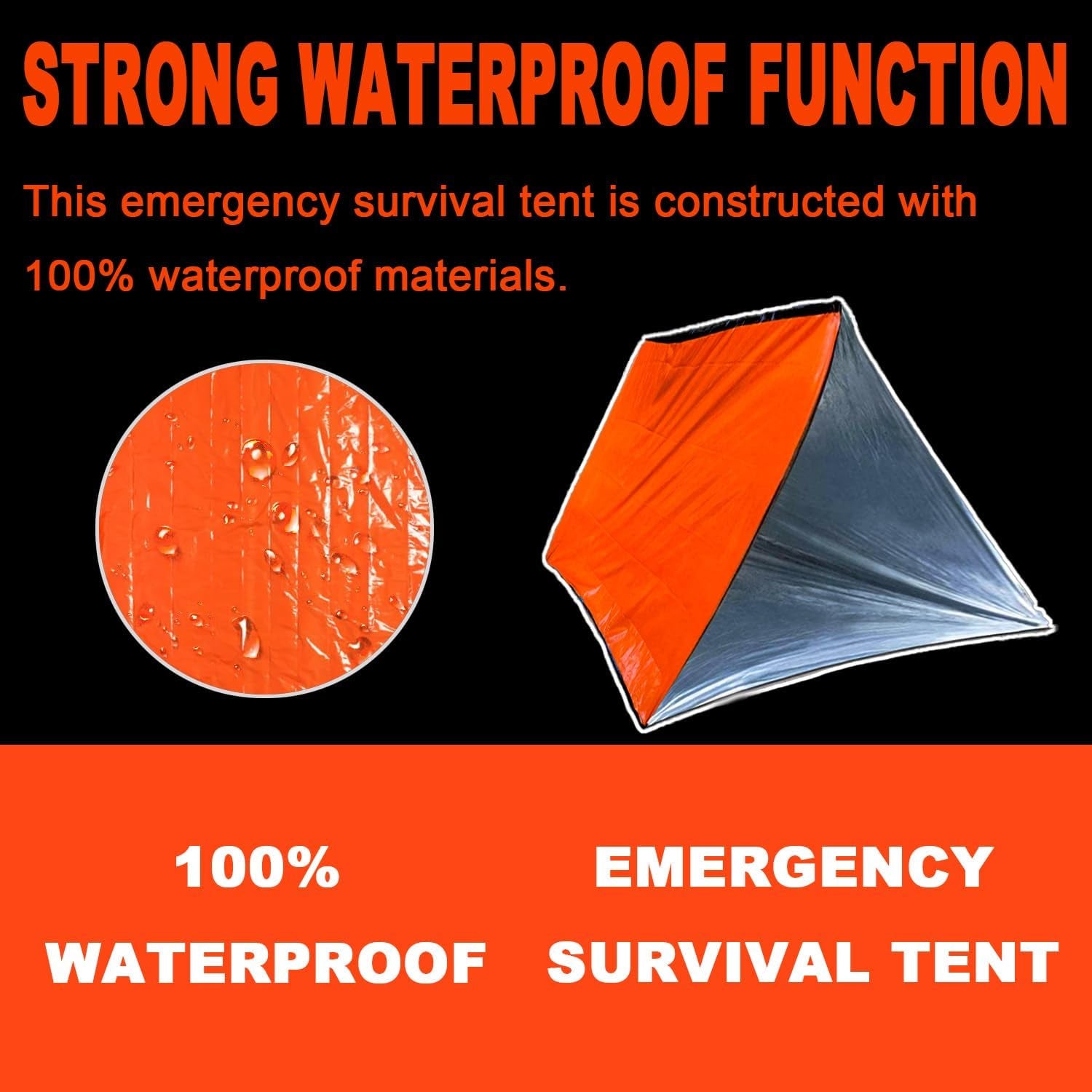 Ultimate Survival Tent Kit: All-Weather Protection for Camping, Hiking & Emergency Preparedness - Includes Whistle, Paracord, and Blanket