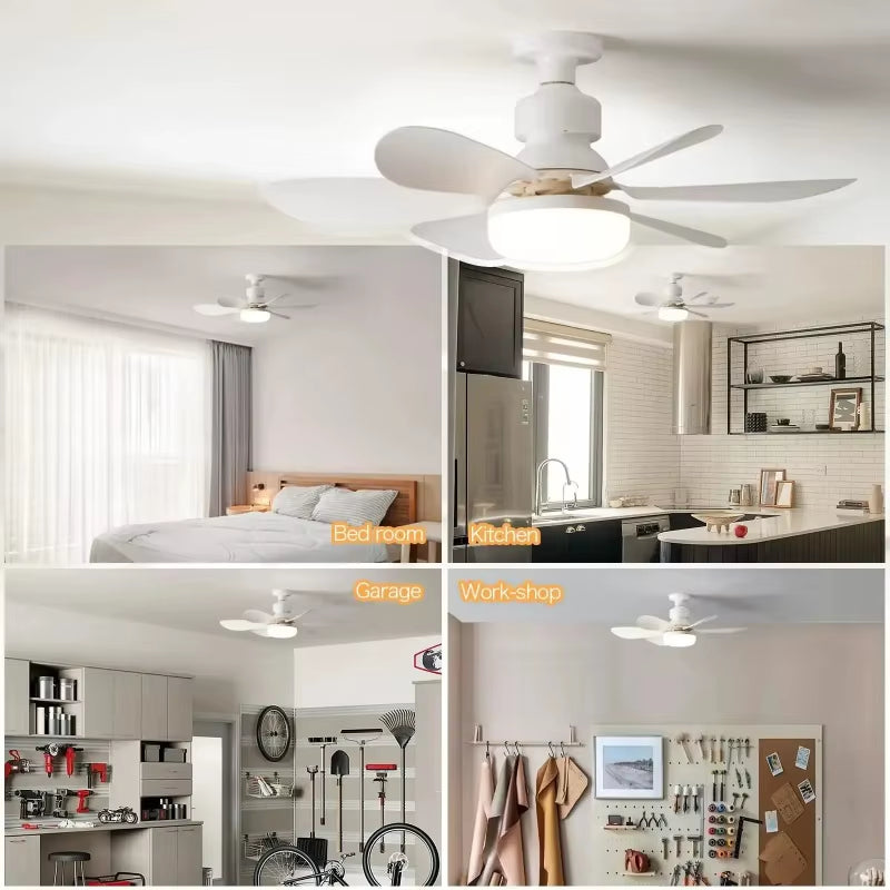 40W LED Ceiling Fan Light with Remote Control - Dimmable, Perfect for Living Room & Study, 85-265V