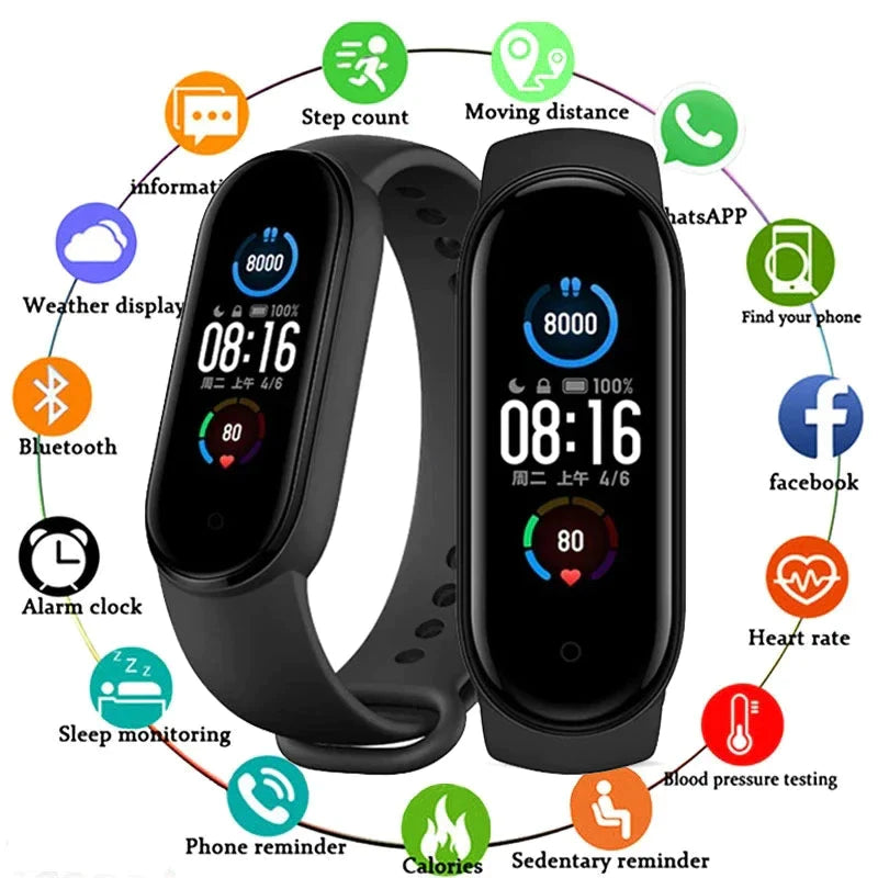 M4 Smart Fitness Tracker Watch - Heart Rate & Blood Pressure Monitor