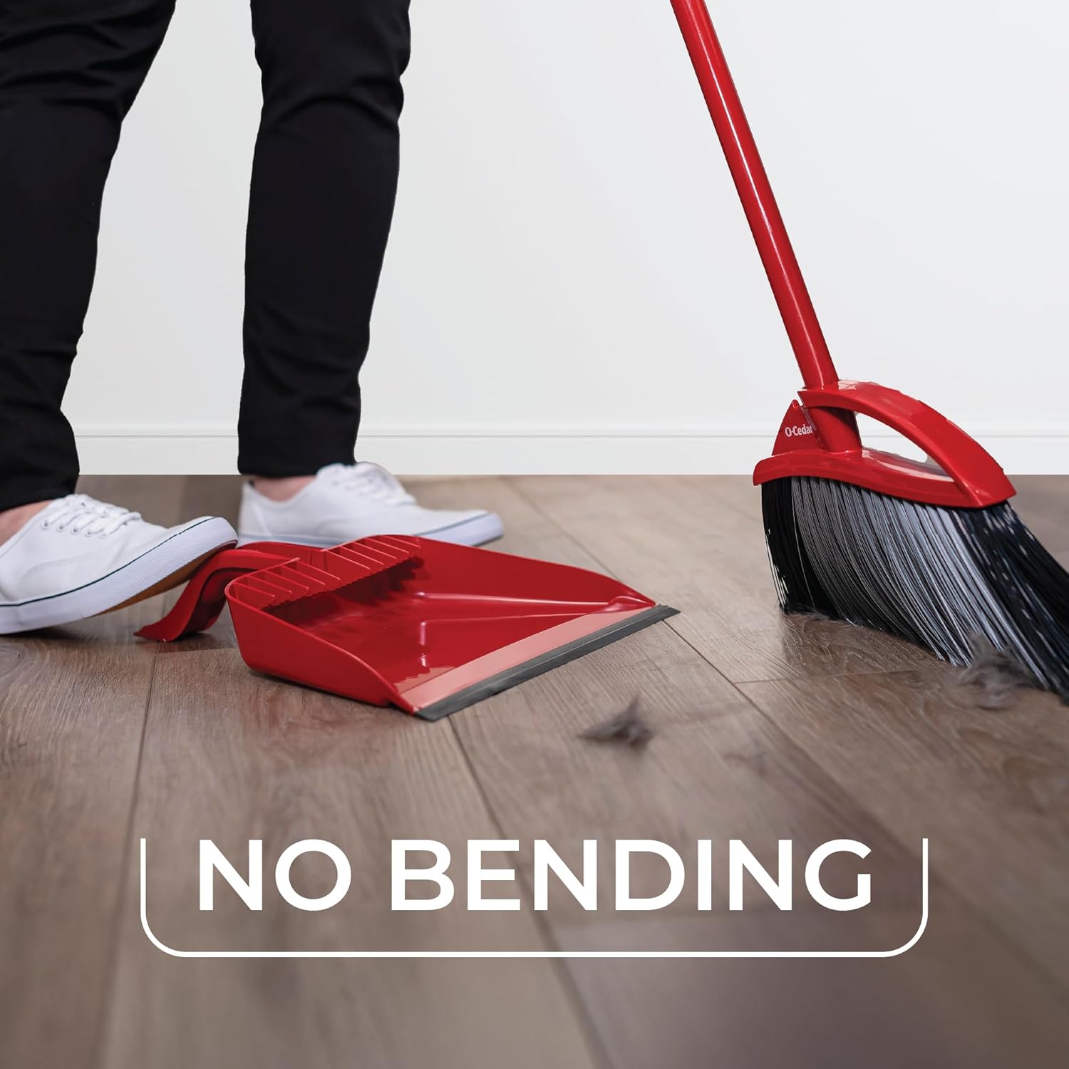 O-Cedar Pet Pro Broom & Step-On Dustpan - Effortlessly Remove 99% of Pet Hair with One Sweep! Perfect for Cat & Dog Owners!