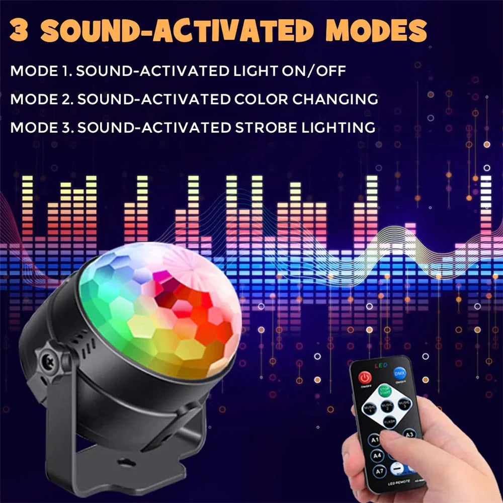 Vibrant Sound-Activated Disco Party Strobe LED DJ Ball Dance Lamp