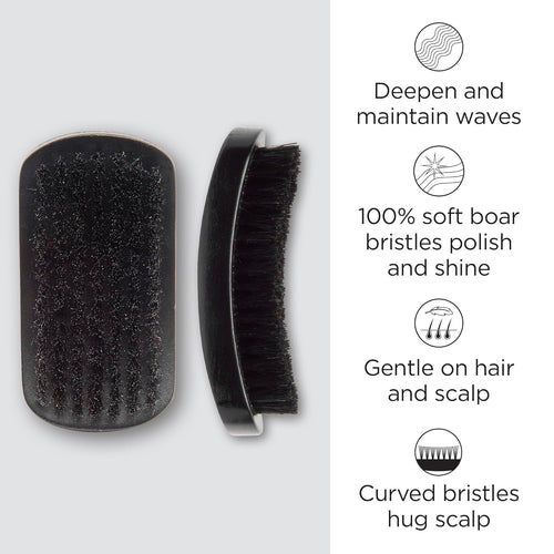 100% Boar Bristle Curved Brush - Ultimate Detangling & Smoothing for Fine to Medium Hair, Restores Shine & Texture