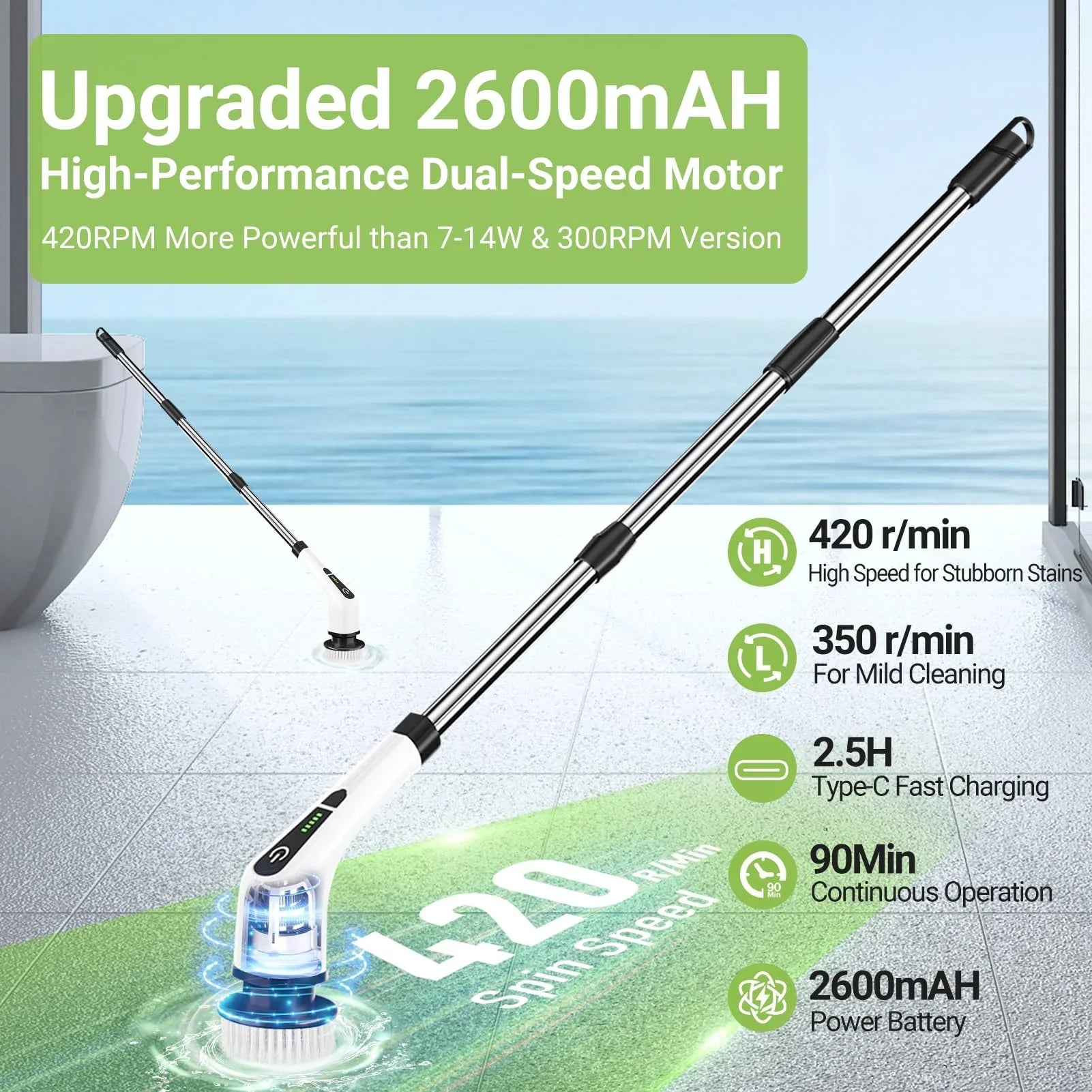 TL PowerScrub  with 8 Replaceable Brush Heads