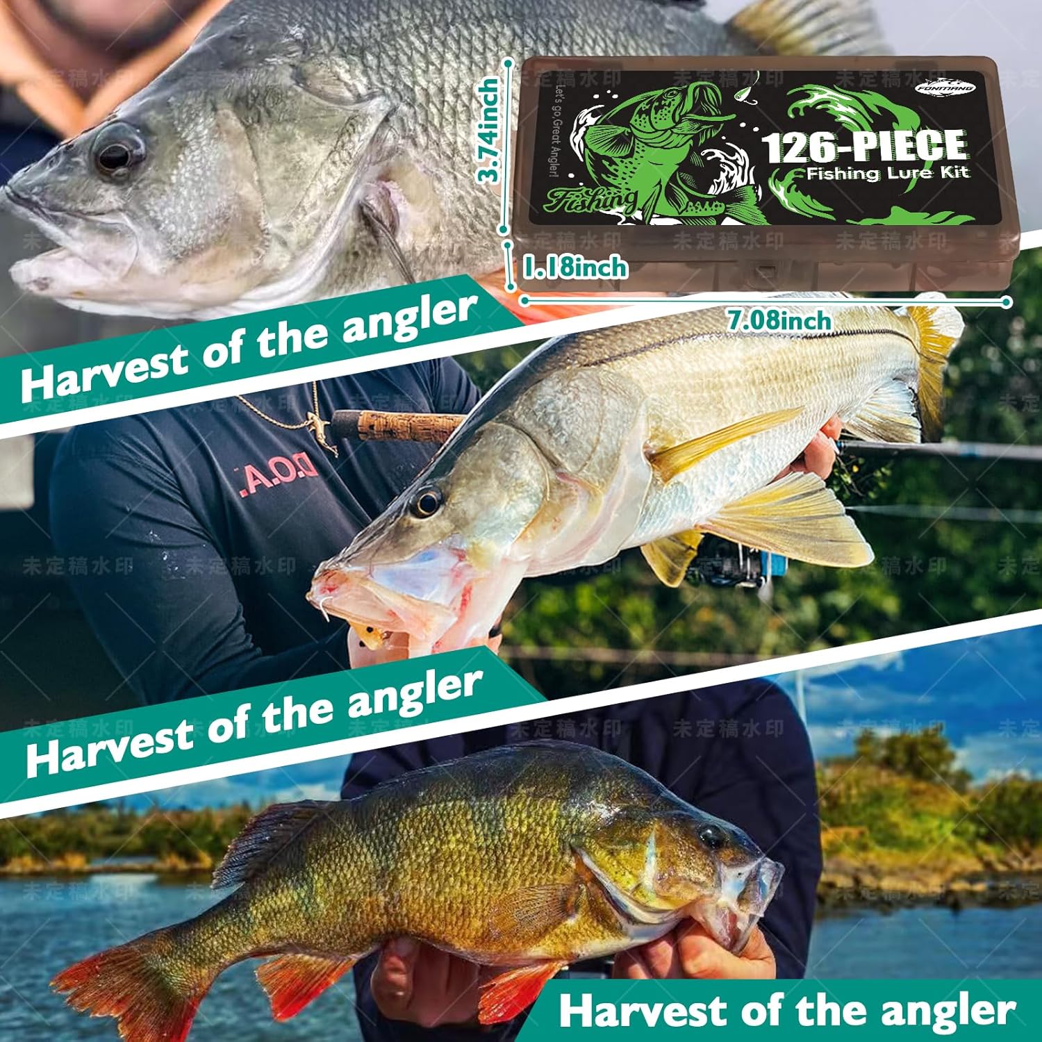 Ultimate  Fishing Lures Kit  126 piece- Complete Tackle Box with Vibs, Frogs, Minnows, Soft Baits, Hooks & Weights for Freshwater Bass, Walleye & Trout Fishing