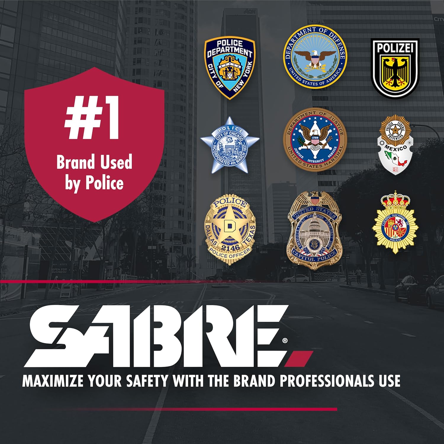 3-In-1 Defense Spray - Max Police Strength Pepper Spray, Tear Gas & UV Dye with Quick Release Keychain & Finger Grip for Precision Aim - 10 Seconds of Protection in a Compact 0.54 Fl Oz Size