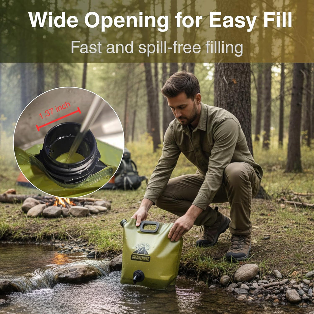 2 Gallon Collapsible Camping Water Container with Spout - Reusable & Foldable Water Jug for Outdoor Adventures & Emergency Preparedness