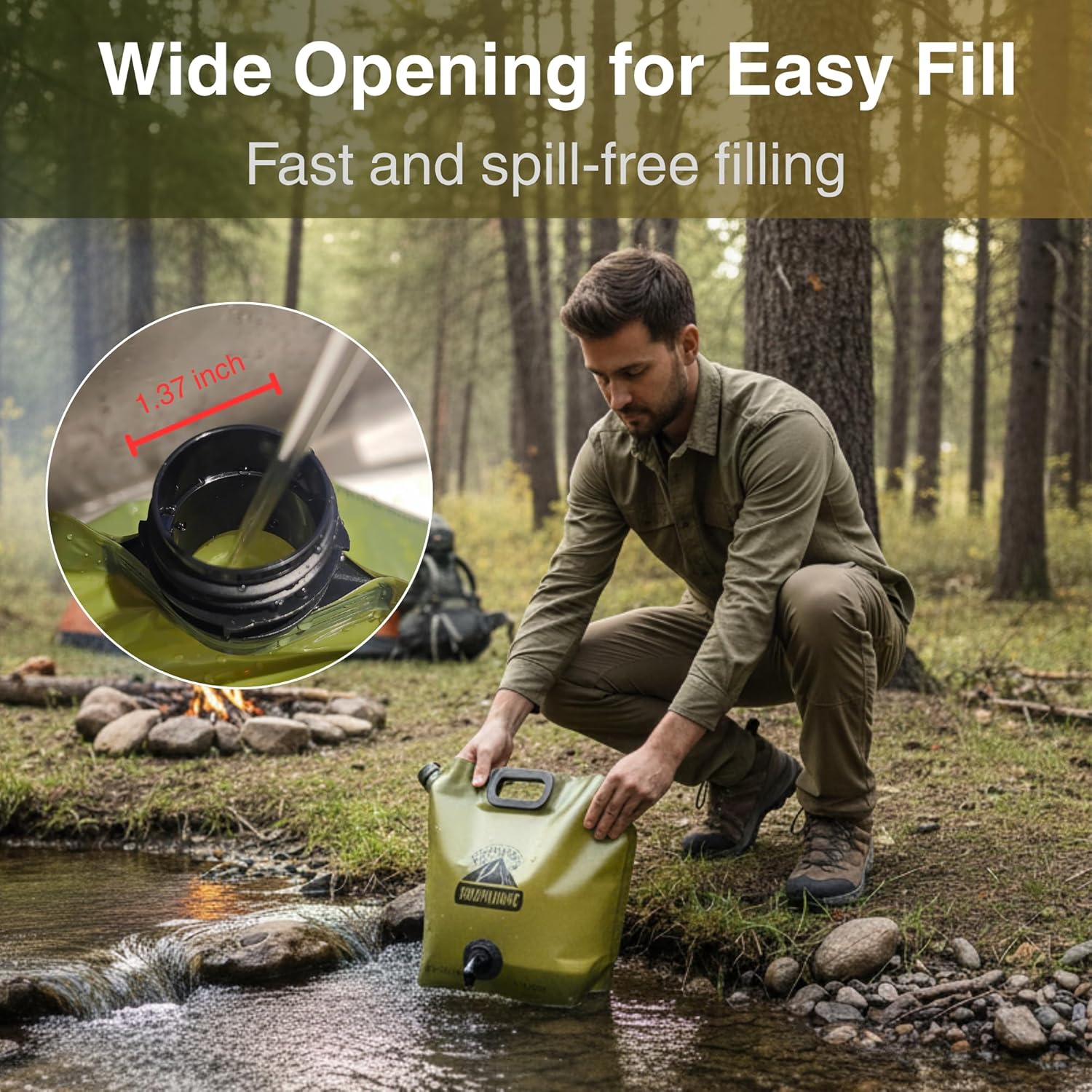 2 Gallon Collapsible Camping Water Container with Spout - Reusable & Foldable Water Jug for Outdoor Adventures & Emergency Preparedness