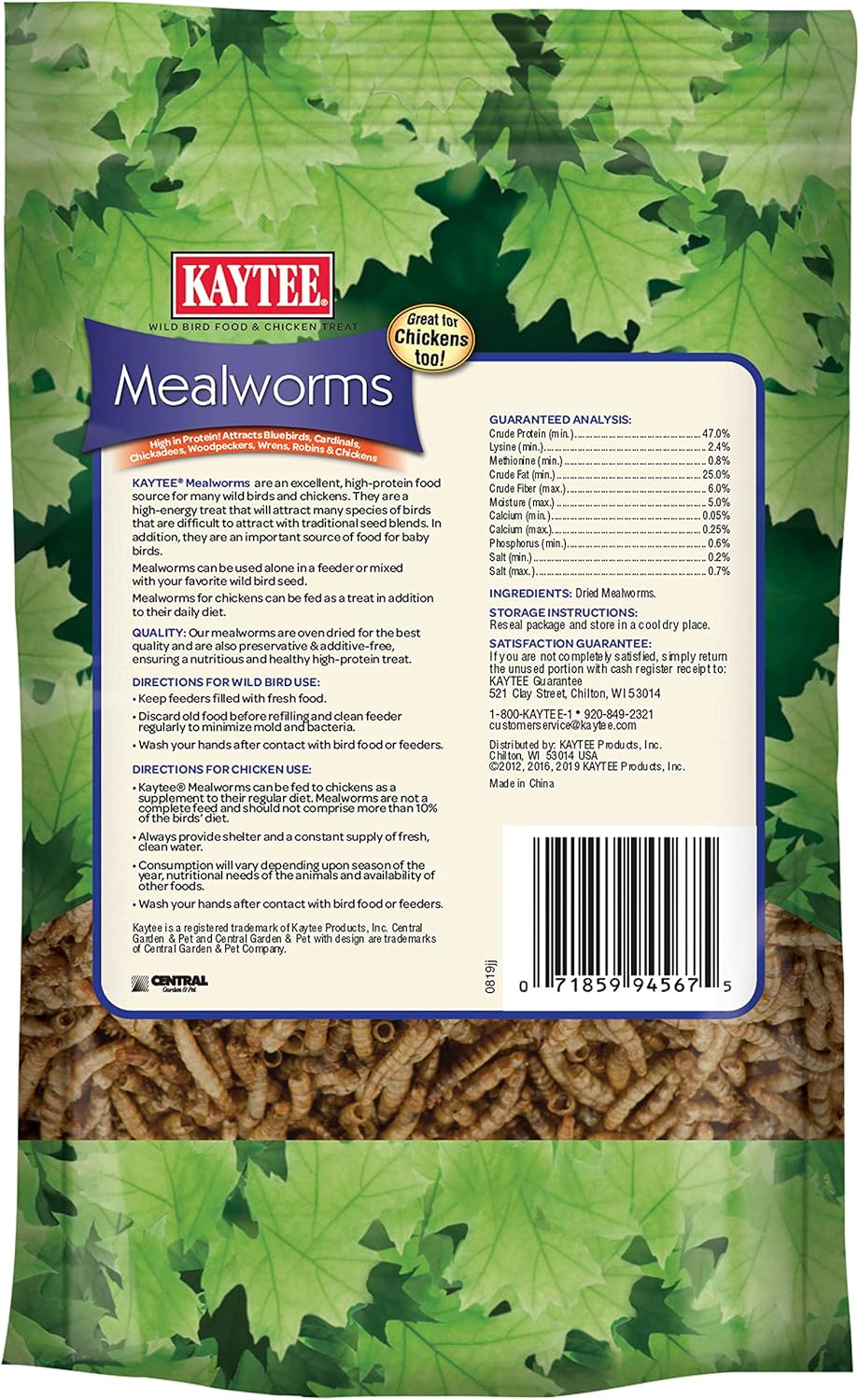 Premium  Mealworms Wild Bird Food - Attract Bluebirds, Wrens, Robins, Chickadees, Woodpeckers, Cardinals & Chickens - 3.5 Ounce Pack