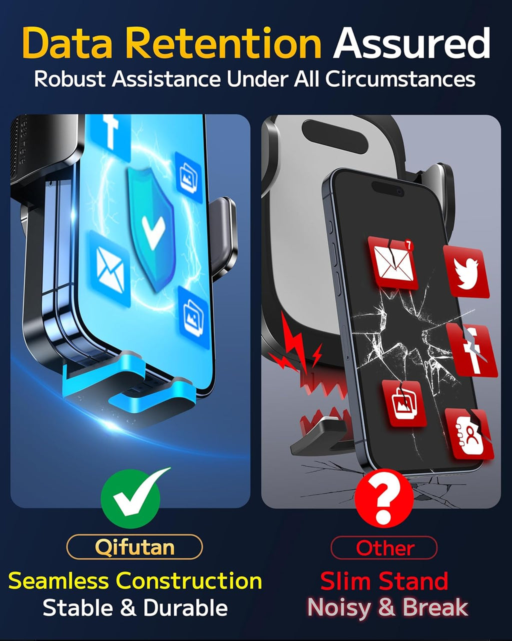 Universal Car Phone Mount - Dash, Windshield & Air Vent Holder for iPhone & Smartphones - Hands-Free Convenience