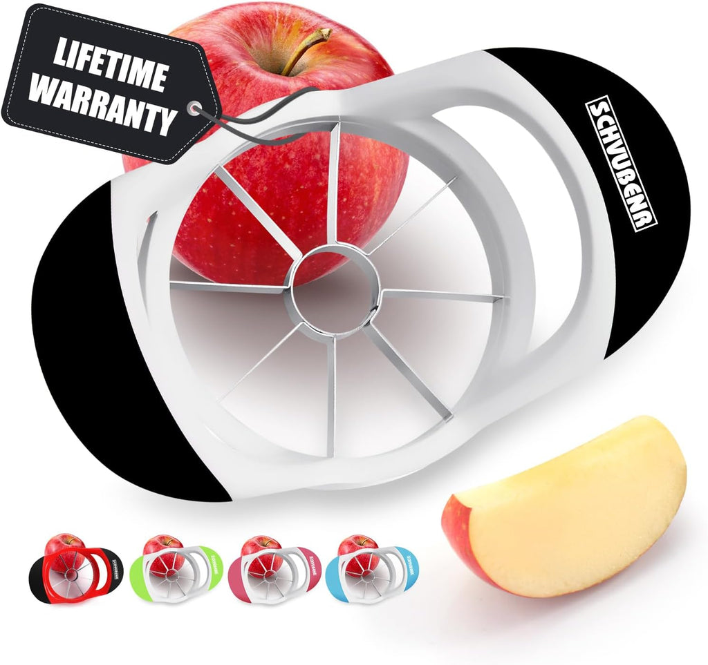 Professional 3.5 Inch Apple Slicer & Corer - Super Sharp Stainless Steel Cutter with 8 Blades - Effortless Apple Prep Tool (Black)