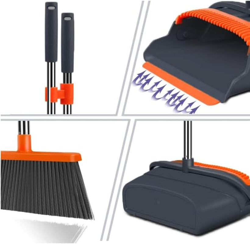 Upright Broom & Dust Pan Set - Effortless Cleaning Made Easy!