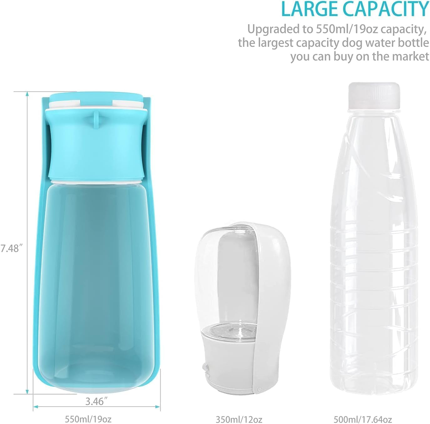 Portable Pet Water Bottle - 19 OZ - Ideal for Walking & Outdoor Adventures