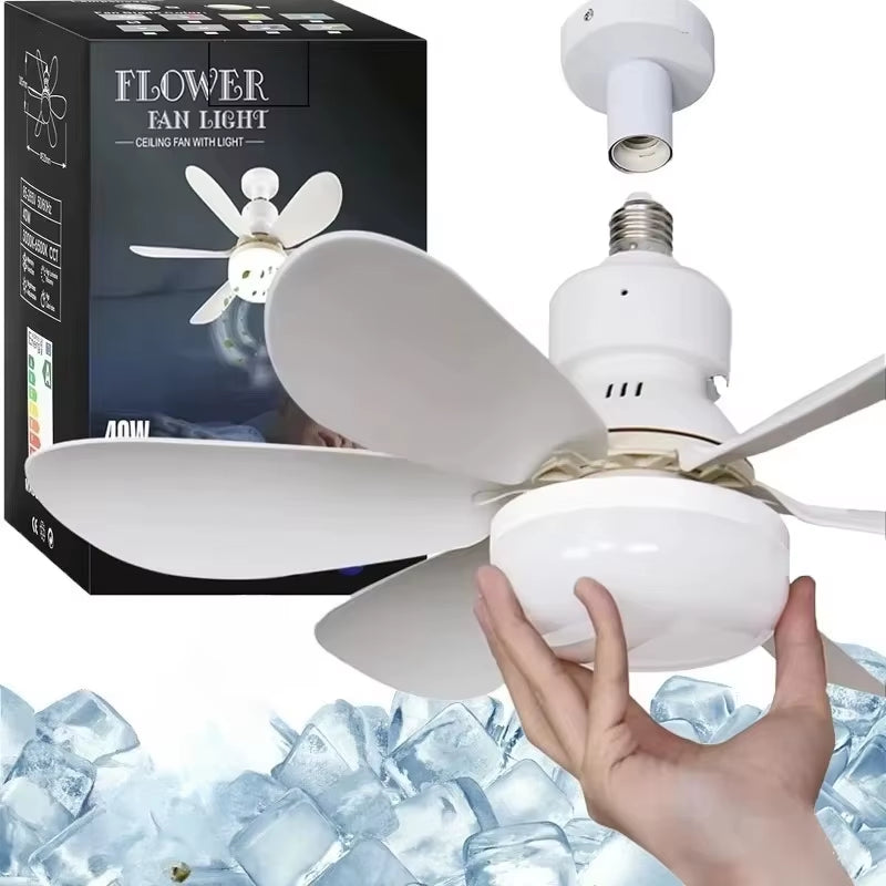 40W LED Ceiling Fan Light with Remote Control - Dimmable, Perfect for Living Room & Study, 85-265V