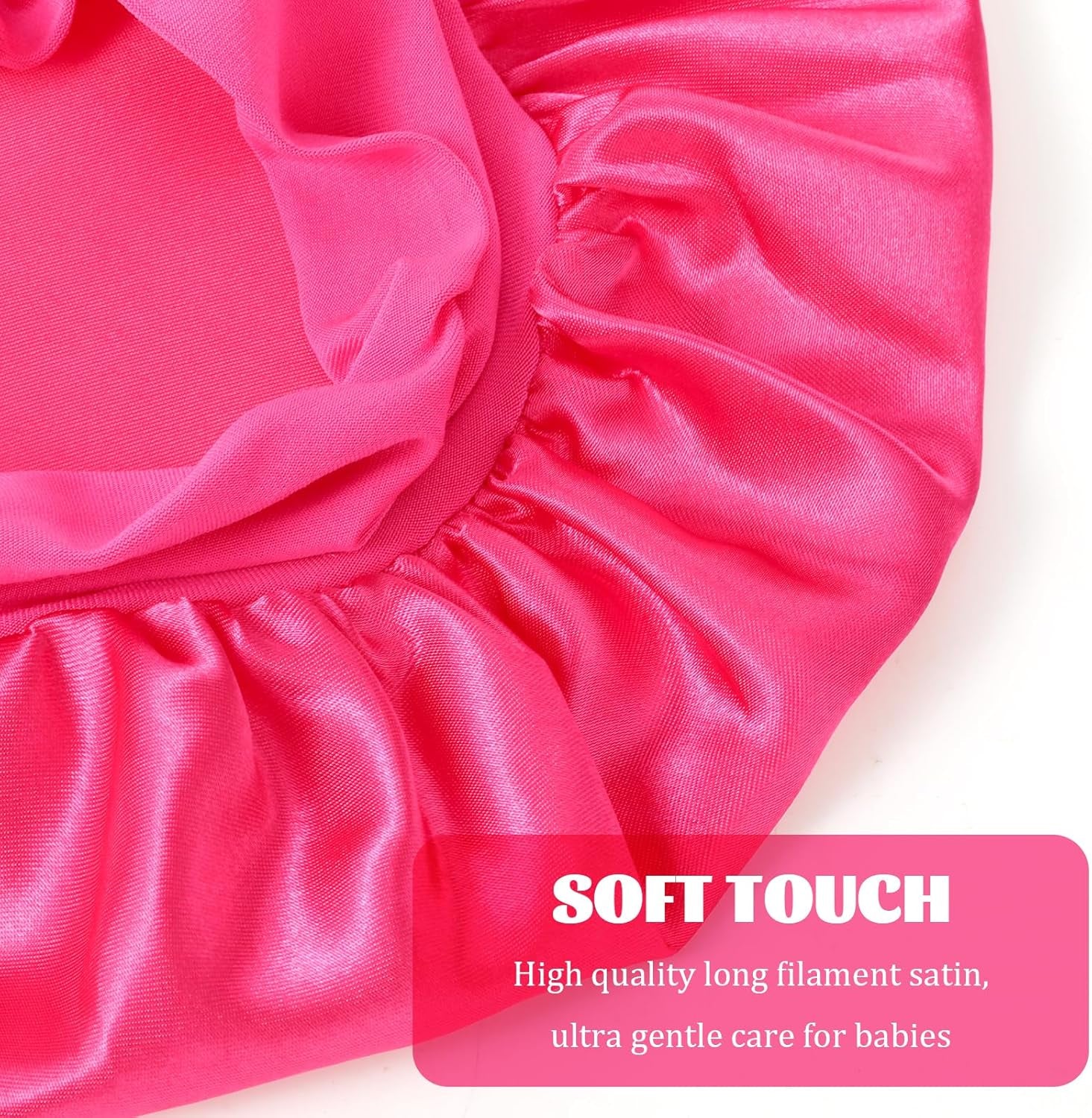 2 Pack Kids Silk Satin Bonnets for Girls - Comfortable Sleeping Caps for Curly Hair with Elastic Wide Band - Perfect for Toddlers and Children