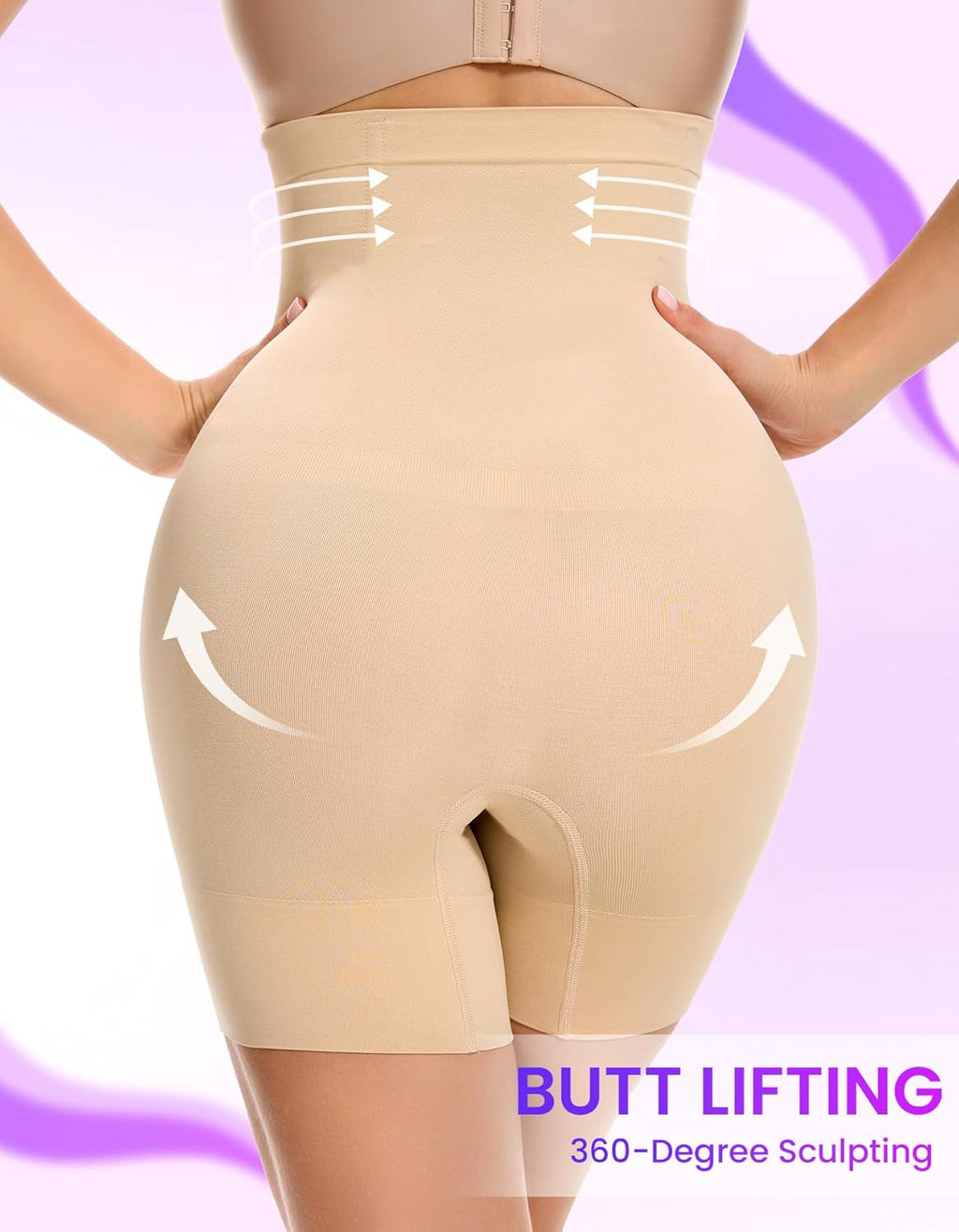 5-IN-1 High Waisted Shapewear Tummy Control Shorts for Women - Perfect Under Dress Body Shaper Boyshorts