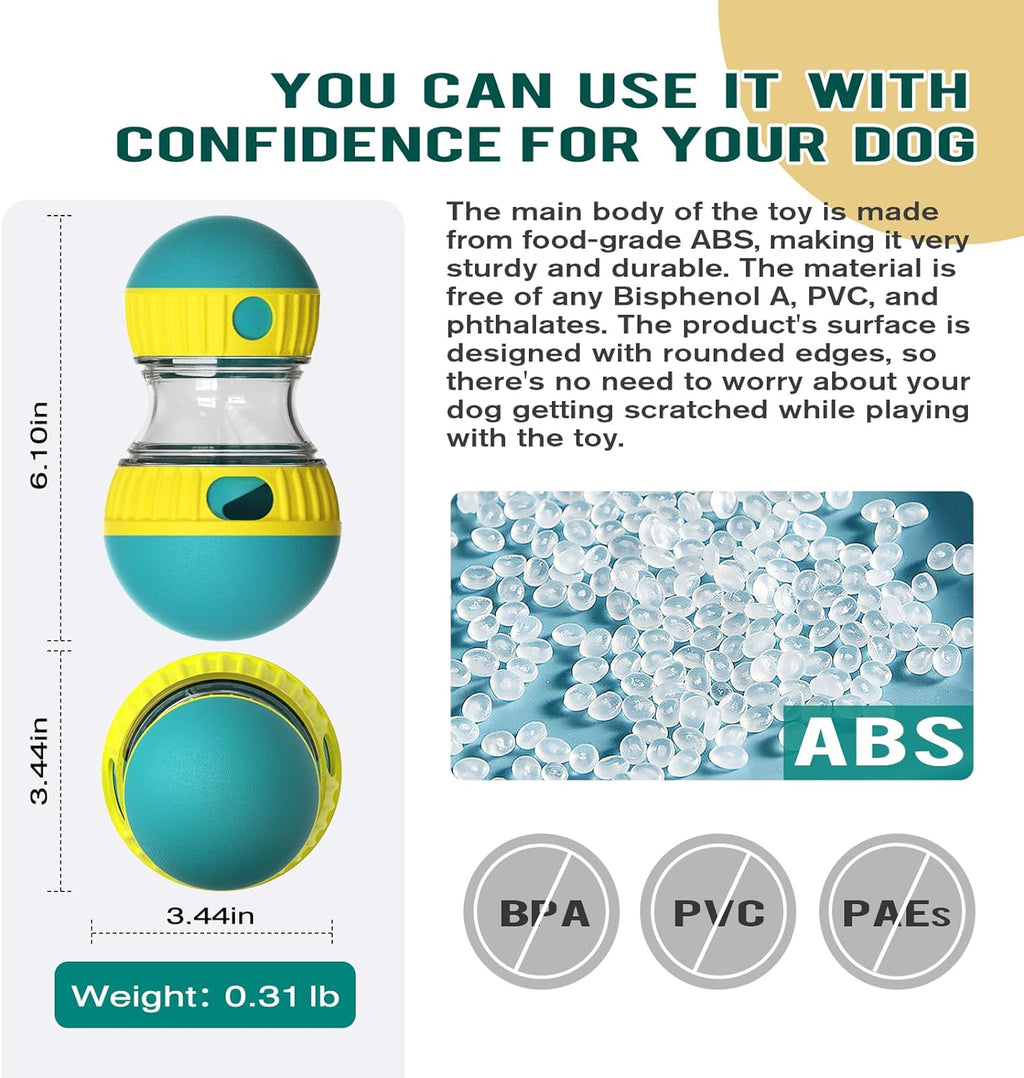 Interactive Adjustable Dog Puzzle Toy - Treat Dispensing Ball for All Sizes - Engaging Slow Feeder for Puppy Enrichment and Training - Green