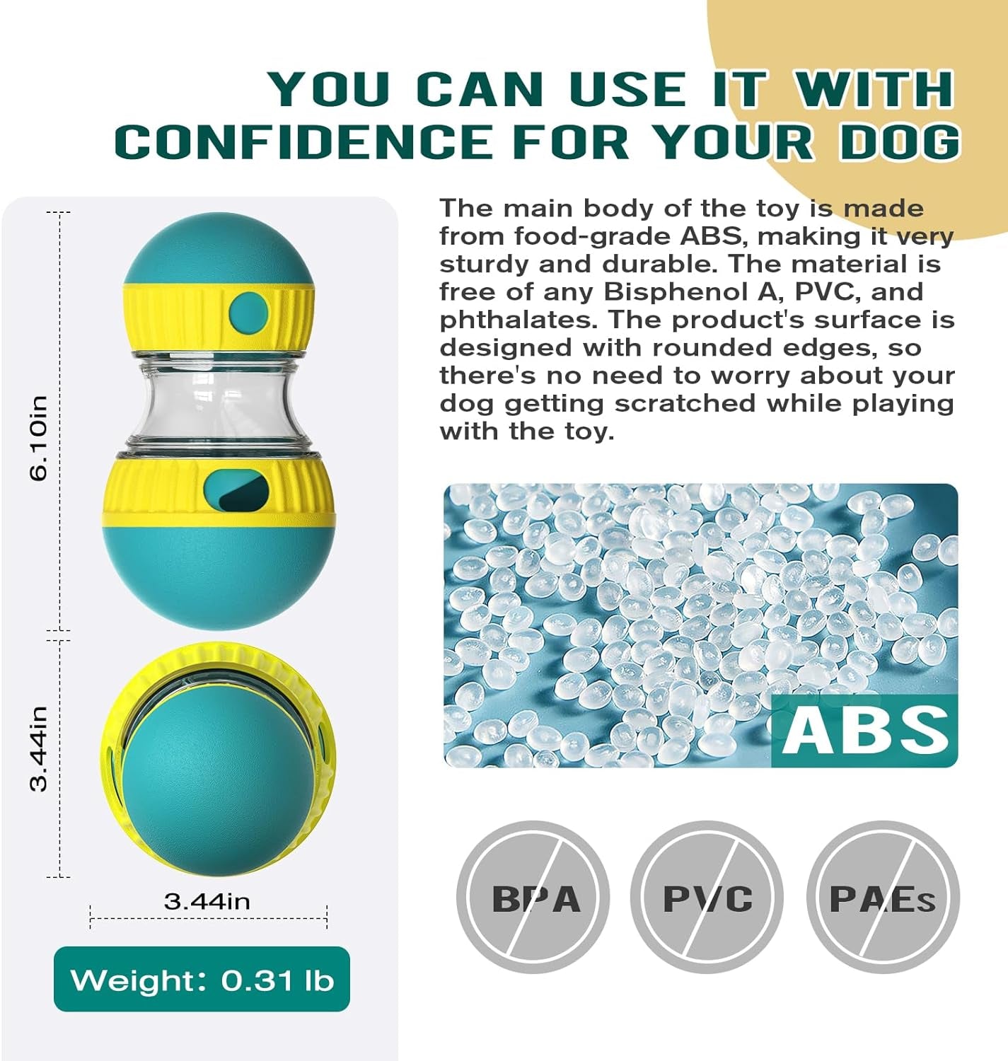 Interactive Adjustable Dog Puzzle Toy - Treat Dispensing Ball for All Sizes - Engaging Slow Feeder for Puppy Enrichment and Training - Green