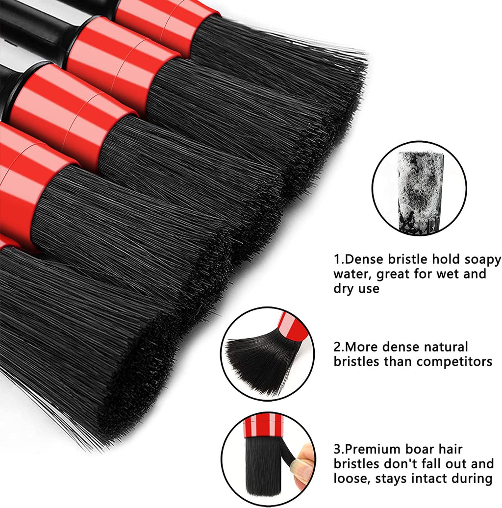 10-Piece Auto Car Detailing Brush Set - Complete Interior & Exterior Cleaning Kit with Boar Hair, Wire, and Air Vent Brushes for Ultimate Car Care