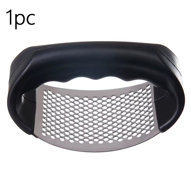 Stainless Steel Garlic Press - Effortless Squeeze, Dishwasher Safe & Rust-Proof, Perfect for Garlic, Ginger, and Purees with No-Peel Design