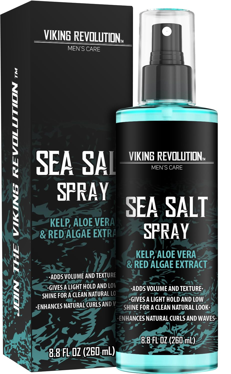 Sea Salt Spray for Men - Texturizing Hair Spray with Kelp, Aloe Vera & Red Algae - Achieve Beachy Volume & Texture - 8.8Oz