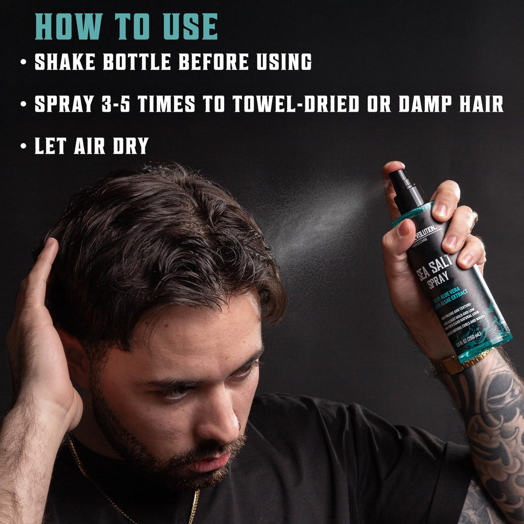 Sea Salt Spray for Men - Texturizing Hair Spray with Kelp, Aloe Vera & Red Algae - Achieve Beachy Volume & Texture - 8.8Oz