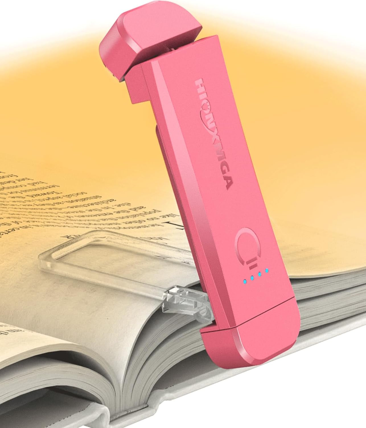 Rechargeable Book Reading Light - Silent Touch Clip-On Lamp with 3 Amber Colors & Dimming for Cozy Night Reading - Perfect Gift for Lovers & Kids - Stylish Pink Design (Sd-10)