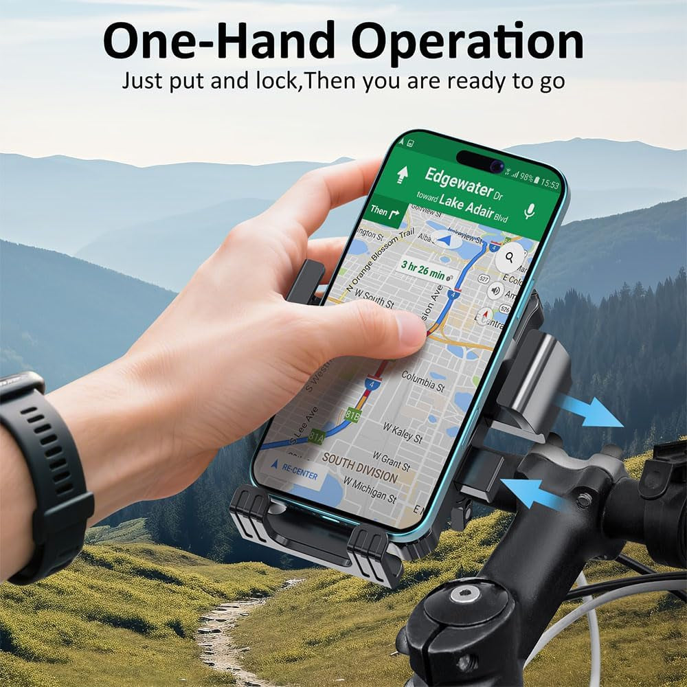 Universal Bike & Motorcycle Phone Holder - Adjustable Handlebar Mount for 4.7-6.8 Inch Smartphones