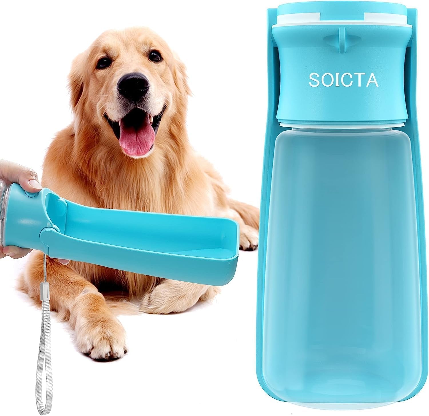 Portable Pet Water Bottle - 19 OZ - Ideal for Walking & Outdoor Adventures