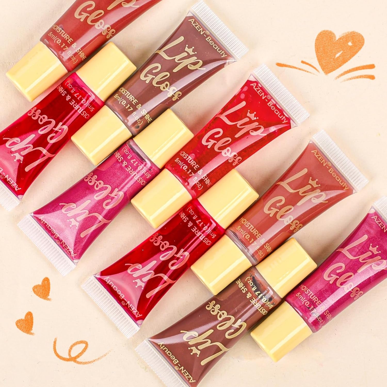 24 Pack Color Lip Oil Set - Moisturizing & Nourishing Lip Gloss with Vitamin E for Soft, Hydrated Lips - Perfect Valentines & Easter Gifts