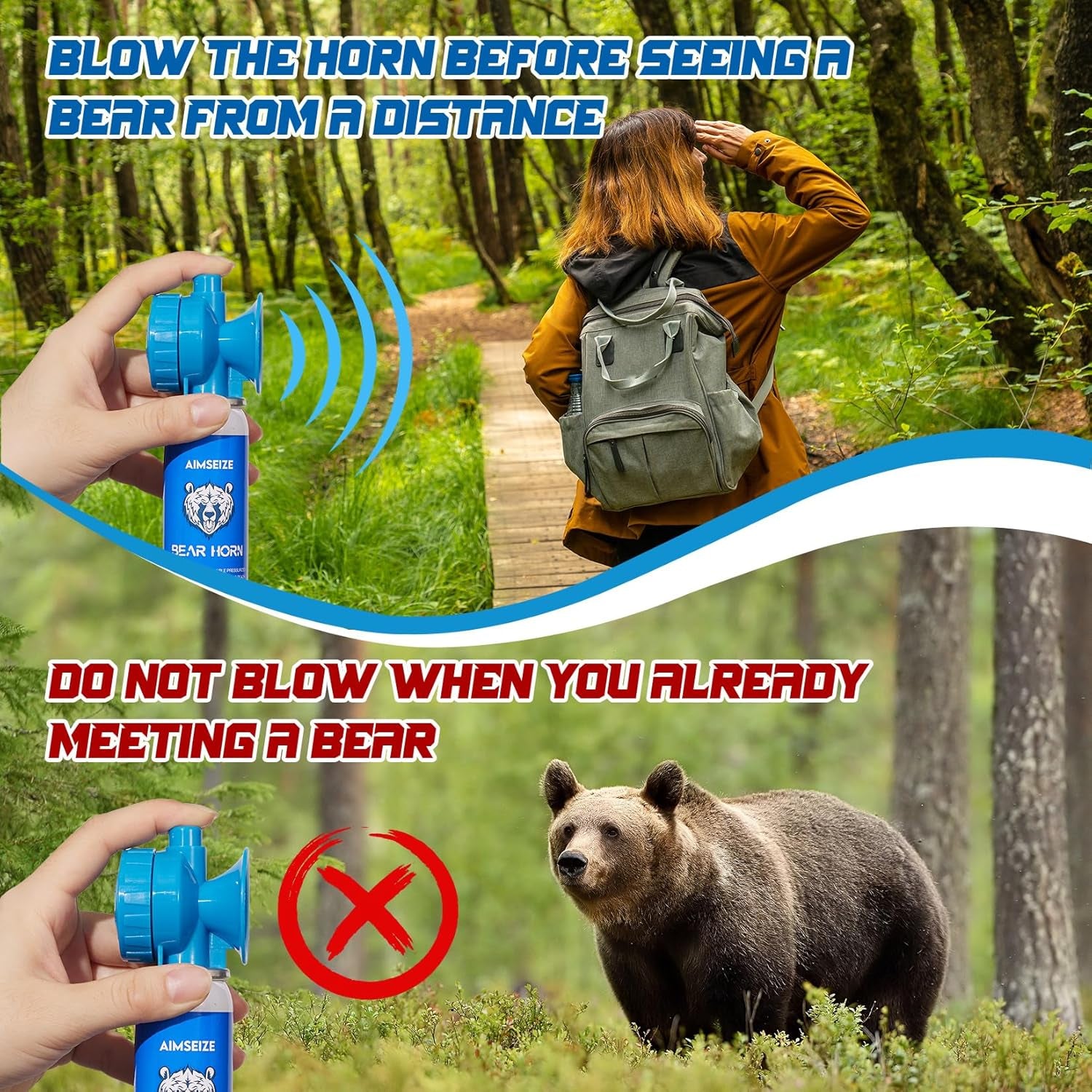 120dB Bear Horn - Ultimate Self Defense Tool for Hiking, Camping, and Outdoor Adventures - Scare Bears from 1/2 Mile Away!