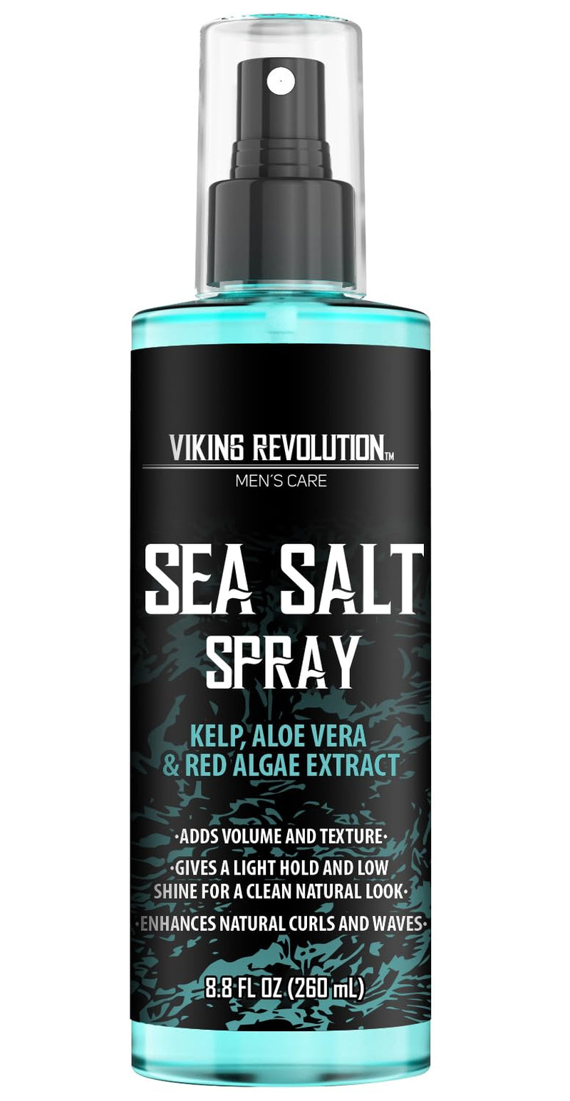 Sea Salt Spray for Men - Texturizing Hair Spray with Kelp, Aloe Vera & Red Algae - Achieve Beachy Volume & Texture - 8.8Oz