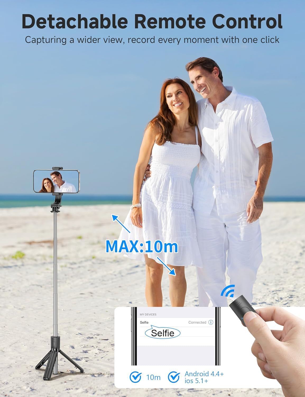 Ultimate 4-in-1 Portable Selfie Stick & Tripod with Wireless Remote - 360° Rotating Mini Stand for iPhone & Android