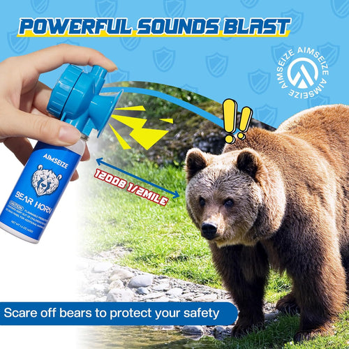 120dB Bear Horn - Ultimate Self Defense Tool for Hiking, Camping, and Outdoor Adventures - Scare Bears from 1/2 Mile Away!